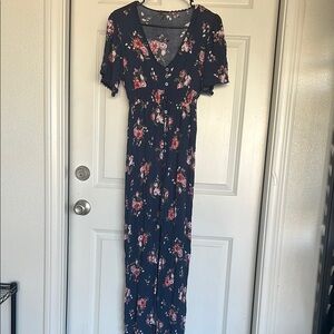 Floral Navy Maxi Dress